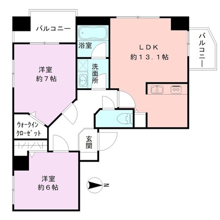 レデス万代公園の物件間取画像